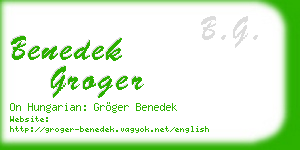 benedek groger business card